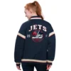 Winnipeg Jets Women's Tournament Navy Satin Varsity Jacket - Image 3