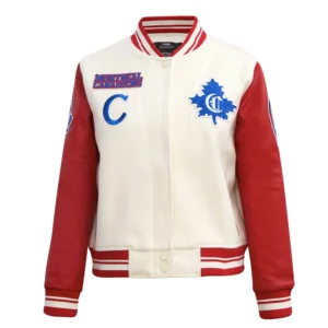 Women's Montreal Canadiens Retro Classic Wool & Leather Varsity Jacket