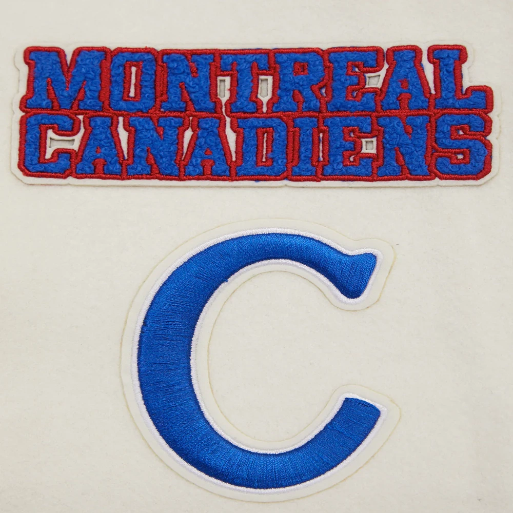 Women's Montreal Canadiens Retro Classic Wool & Leather Varsity Jacket - Image 6