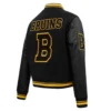 Women's Boston Bruins Retro Classic Wool & Leather Varsity Jacket - Image 3