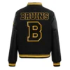 Women's Boston Bruins Retro Classic Wool & Leather Varsity Jacket - Image 4