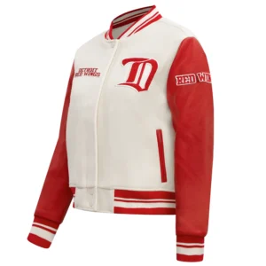 Alternative view of Women's Detroit Red Wings Retro Classic Wool & Leather Varsity Jacket