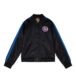 Chicago Cubs Raglan Cooperstown Heavyweight Full-Snap Satin Varsity Jacket