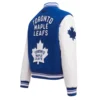Women's Toronto Maple Leafs Retro Classic Wool & Leather Varsity Jacket - Image 3