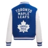 Women's Toronto Maple Leafs Retro Classic Wool & Leather Varsity Jacket - Image 4