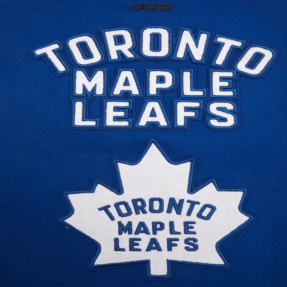 Women's Toronto Maple Leafs Retro Classic Wool & Leather Varsity Jacket - Image 8