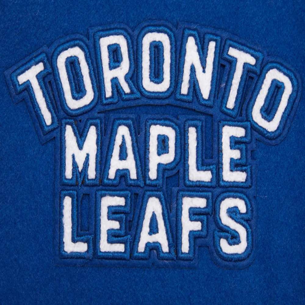Women's Toronto Maple Leafs Retro Classic Wool & Leather Varsity Jacket - Image 6