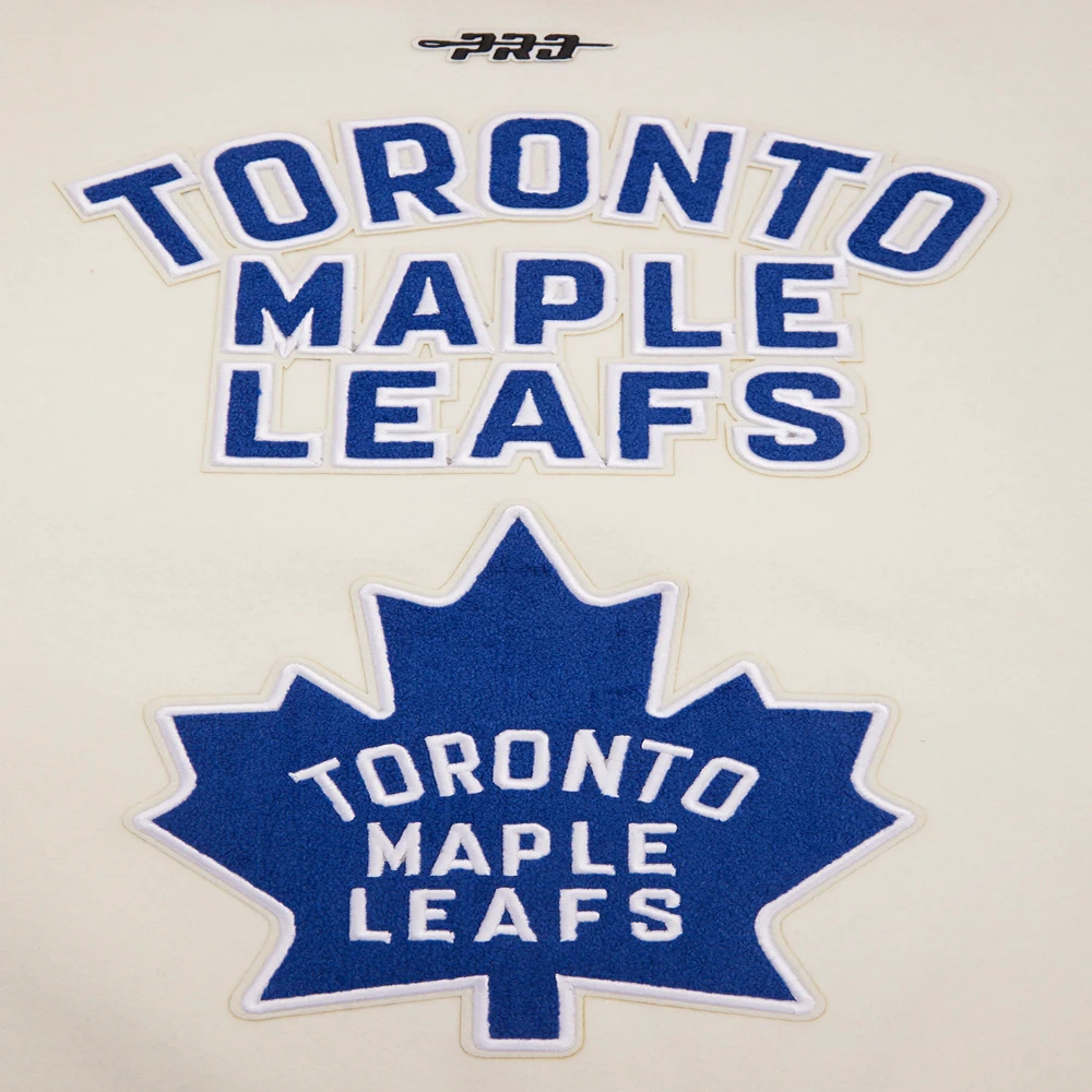 Women's Toronto Maple Leafs Retro Classic Wool & Leather Varsity Jacket - Image 7