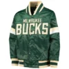 Youth Milwaukee Bucks Starter Hunter Home Game Green Satin Varsity Jacket