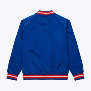 Alternative view of New York Mets Lightweight Raglan Ribbed Knitted Satin Varsity Jacket