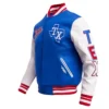 Texas Rangers Retro Classic Rib Wool & Leather Varsity Jacket - Image 3