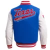 Texas Rangers Retro Classic Rib Wool & Leather Varsity Jacket - Image 2