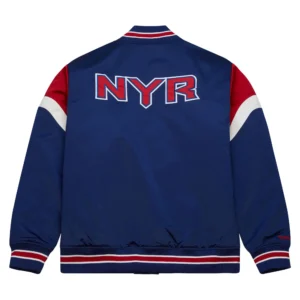 Alternative view of New York Rangers Cooperstown Heavyweight Blue Varsity Jacket