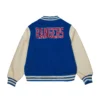 New York Rangers Full-Snap Blue & WhiteVarsity Jacket - Image 2