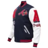 Atlanta Braves Mashup Wool & Leather Varsity Jacket - Image 3