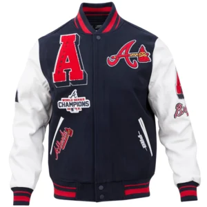 Atlanta Braves Mashup Wool & Leather Varsity Jacket