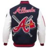 Atlanta Braves Mashup Wool & Leather Varsity Jacket - Image 2