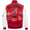 Atlanta Braves Old English Baseball Team Players Wool & Leather Varsity Jacket - Image 2