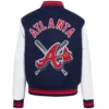 Atlanta Braves Mashup Women's Rib knitted Wool & Leather Varsity Jacket - Image 2