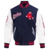 Atlanta Braves Retro Classic Classic Rib Knitted Wool & Leather Varsity Jacket