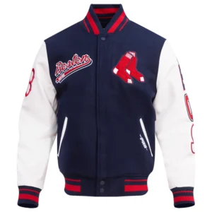 Atlanta Braves Retro Classic Classic Rib Knitted Wool & Leather Varsity Jacket