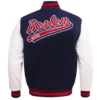 Atlanta Braves Retro Classic Classic Rib Knitted Wool & Leather Varsity Jacket - Image 2