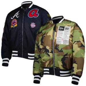 Alternative view of Atlanta Braves MA-1 Full-Zip Bomber Varsity Jacket