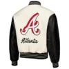 Alternative view of Atlanta Braves PLEASURES Full-Snap Wool & Leather Varsity Jacket