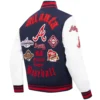 Atlanta Braves Old English Pro Standard Classic Rib knitted Wool & Leather Varsity Jacket - Image 4