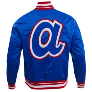 Alternative view of Atlanta Braves Pro Standard Men's Classic Rib Knitted Satin Varsity Jacket