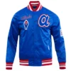 Atlanta Braves Pro Standard Men's Classic Rib Knitted Satin Varsity Jacket