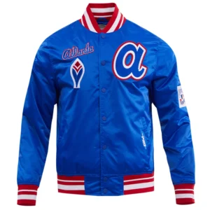Atlanta Braves Pro Standard Men's Classic Rib Knitted Satin Varsity Jacket