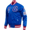 Atlanta Braves Pro Standard Men's Classic Rib Knitted Satin Varsity Jacket - Image 3