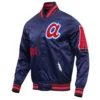 Atlanta Braves Pro Standard Old English Full-Snap Satin Varsity Jacket