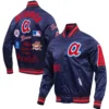 Atlanta Braves Pro Standard Old English Full-Snap Satin Varsity Jacket - Image 3