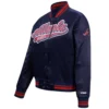 Atlanta Braves Pro Standard Big Logo Women's Full-Snap Satin Varsity Jacket - Image 3