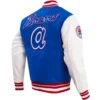 Men's Atlanta Braves Retro Classic Rib Knitted Wool & Leather Varsity Jacket - Image 4