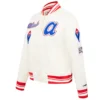 Atlanta Braves Retro Classic Women's Rib Satin Varsity Jacket - Image 3