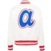Atlanta Braves Retro Classic Women's Rib Satin Varsity Jacket - Image 2