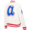 Atlanta Braves Retro Classic Women's Rib Satin Varsity Jacket - Image 4