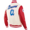 Atlanta Braves Men's Retro Classic Wool & Leather Varsity Jacket - Image 4
