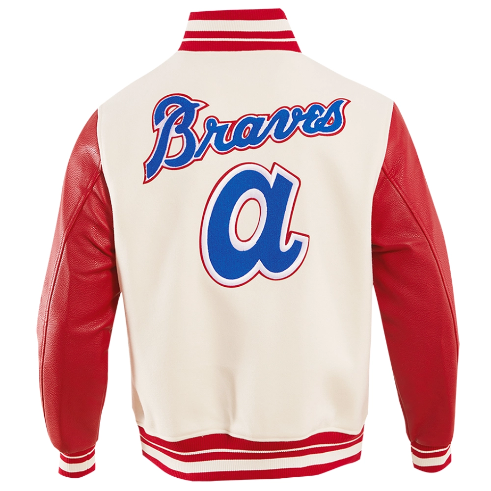Atlanta Braves Men's Retro Classic Wool & Leather Varsity Jacket - Image 2