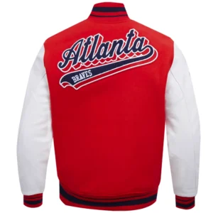 Alternative view of Atlanta Braves Retro Classic Rib Knitted Wool & Leather Varsity Jacket