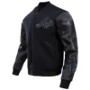 Atlanta Braves Triple Black Wool & Leather Varsity Jacket - Image 3