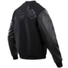 Atlanta Braves Triple Black Wool & Leather Varsity Jacket - Image 4