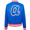 Atlanta Braves Women's Retro Classic Satin Varsity Jacket - Image 2