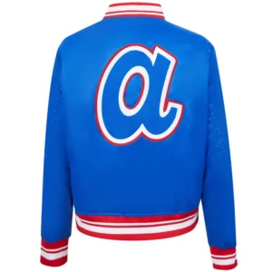 Alternative view of Atlanta Braves Women's Retro Classic Satin Varsity Jacket