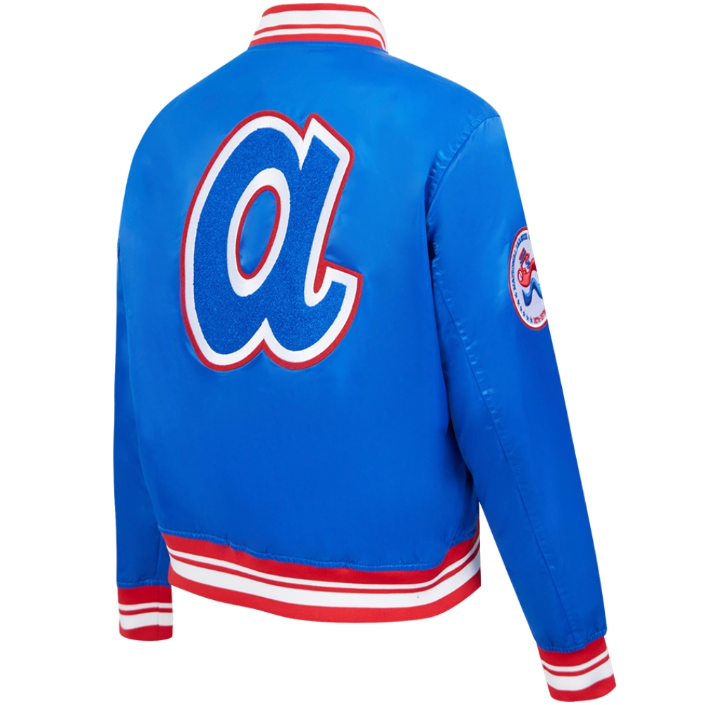 Atlanta Braves Women's Retro Classic Satin Varsity Jacket - Image 4