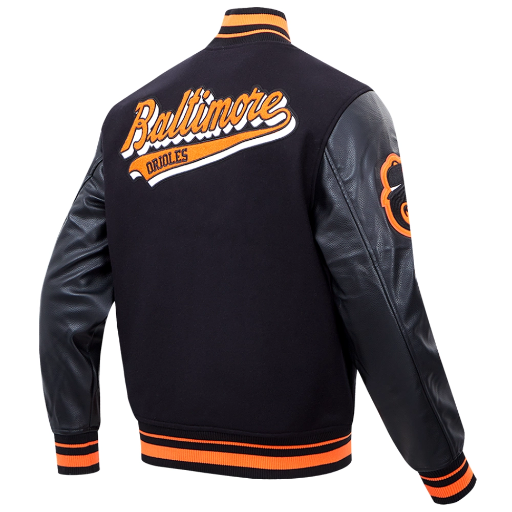 Baltimore Orioles Classic Baseball Team Players Wool & Leather Varsity Jacket - Image 4