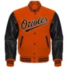 Baltimore Orioles Letterman Baseball Team Players Wool & Leather Varsity Jacket
